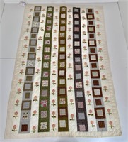 Patchwork quilt - paisley patches, 92" x 62"