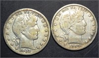 1899 & 1902-O Barber Half Dollars