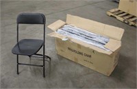 (10) Black Metal Folding Chairs w/Plastic Seat &