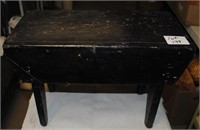 EARLY WOODEN STOOL - BLACK