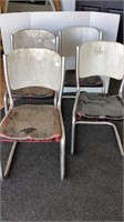 1950’s Set of 4 Metal and Chrome Dining Chairs,