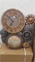 Heavy Molded Plastic World Clock w/ Gears
