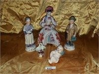 Assorted porcelain & ceramic figurines (5)