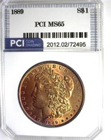 1889 Morgan PCI MS65 Golden Purple