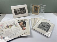 Collection of frameable prints and magazine pages