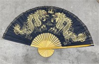 Large Painted Dragon Fan