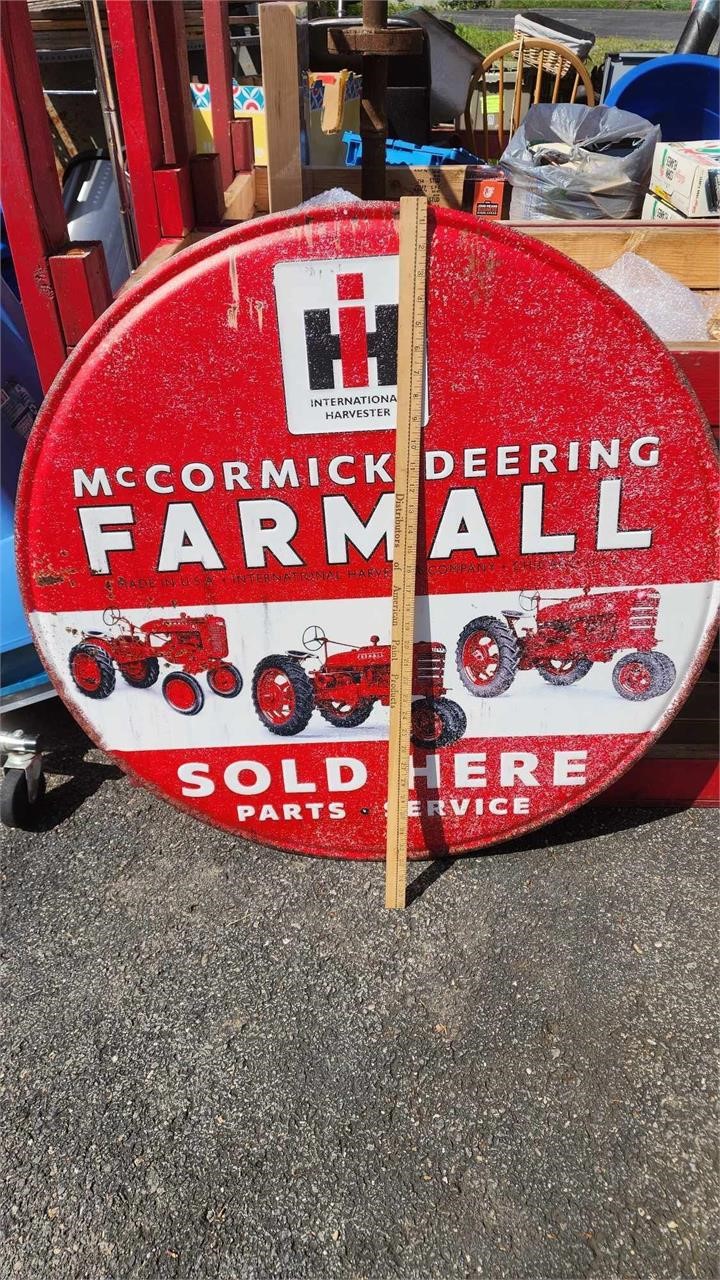 Very Large metal Farmall sign