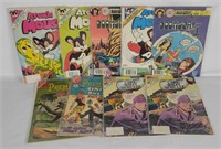 9 Vtg Charlton Comics - Atomic Mouse Etc.