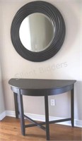 Black Entrance Wood Table w Matching Mirror