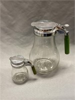 (2) Glass Syrup Dispensers