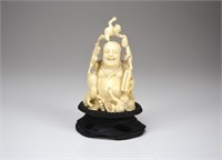 CHINESE CARVED SEATED LAUGHING BUDDHA
