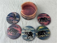 Hand Painted Stone Animal Coasters