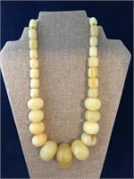 Graduated Yellow Calcite Beaded Necklace