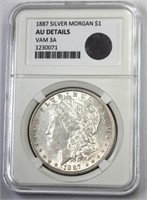 1887 AU Details Morgan Silver Dollar
