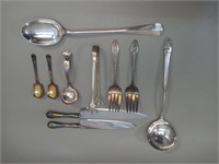 10 Silver Plate Serving Cutlery Utensils