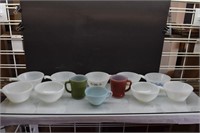 Lot of Assorted Fire King Bowls and Cups