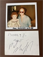 Autograph, Paul Shaffer index card and photo