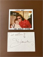 Autograph, Ken Hensley Uriah Heep index, card,