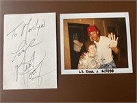 Autograph 1988 rapper LL Cool J 
index card and