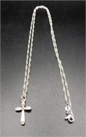 .925 Silver Platted Necklace w/ Cross