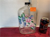 Vintage water jug with lid, with floral Art