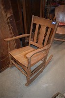 Antique Oak Rocking Chair -