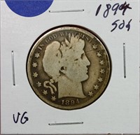 1894 Barber Half Dollar VG