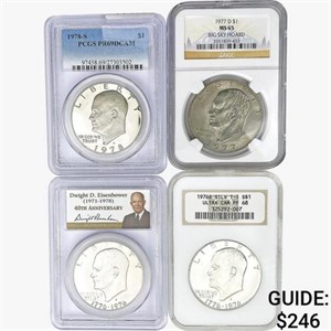 1976-1978 [4] Eisenhower Silver Dollar NGC/PCGS