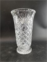 Crystal flower vase, 9 3/4" tall