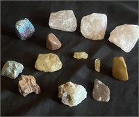Pink quartz and mineral rocks lot