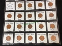 Coins, 19 Lincoln proof pennies,