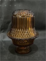 VTG Amber Glass Fairy Lamp - Note