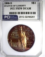 1986-S S$1 Statue of Liberty PCI PR70 DCAM