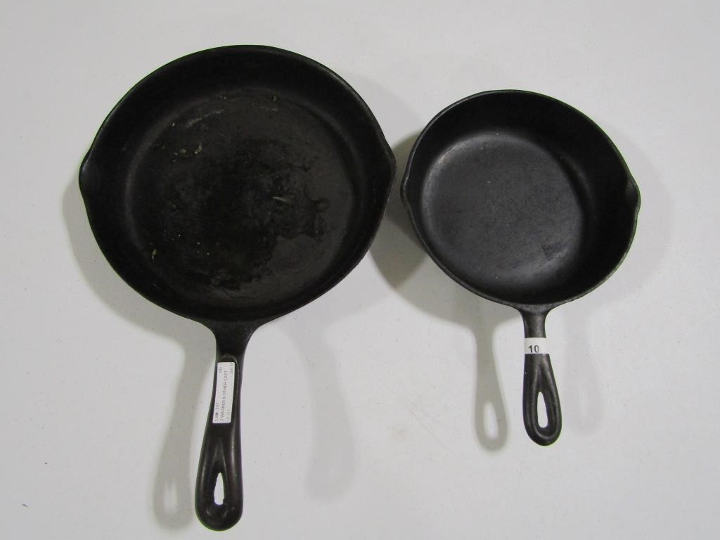 2 WAGNER & OTHER CAST IRON FRY PANS