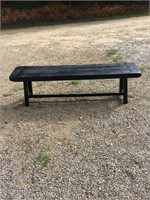 Rustic Wood Bench 62.75W x 14.5D x 17.5H Painted