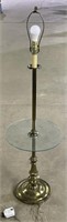 (H) Brass Floor Glass End Table Lamp 54”