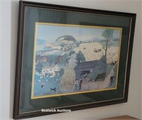 Moses print - farming scene - Aprx 16x23