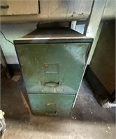 Metal 2 Drawer Cabinet and Contents