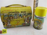 METAL SCHOOL BUS LUNCHBOX WITH THERMOS