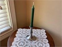 Williamsburg Pewter Candlestick Holder w/Candle