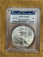 2013-W PCGS MS70 $1 SILVER EAGLE