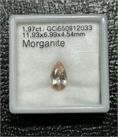 1.97 ct GCI Certified Natural Pink Morganite