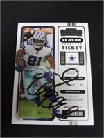 Ezekiel Elliott signed football card COA