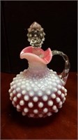 Pink Hobnail Decanter