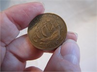 1950 Half Penny Foreign Coin