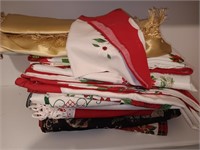 Lot of Christmas tablecloths.