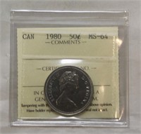 ICCS CAN Fifty Cents 1980 MS-64