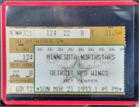 Ticket Stub Minnesota Northstars vs Detroit