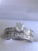 White Gold Ladies Ring Total approx. 2 3/4