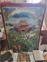 Misc. Country Lot- Rug Mat, Tapestry,  Clock,